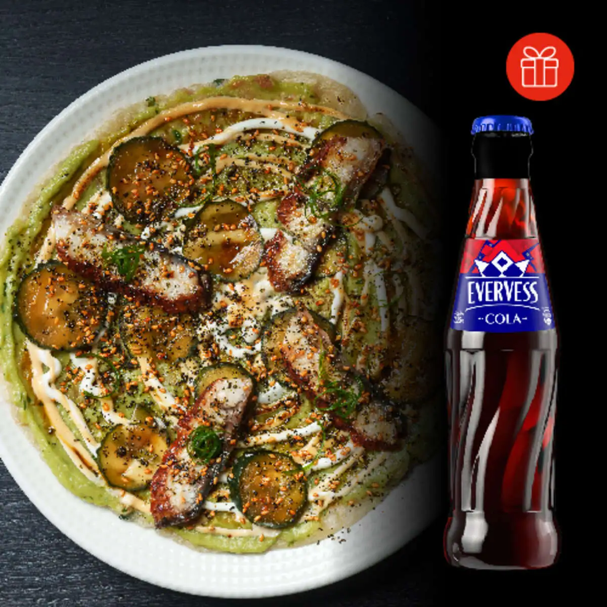 Лепешка роти с угрем + Evervess Cola в подарок