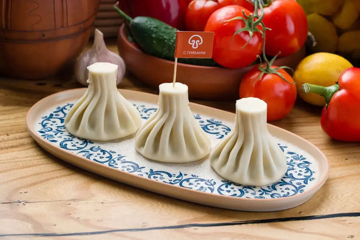 Хинкали с грибами отварные