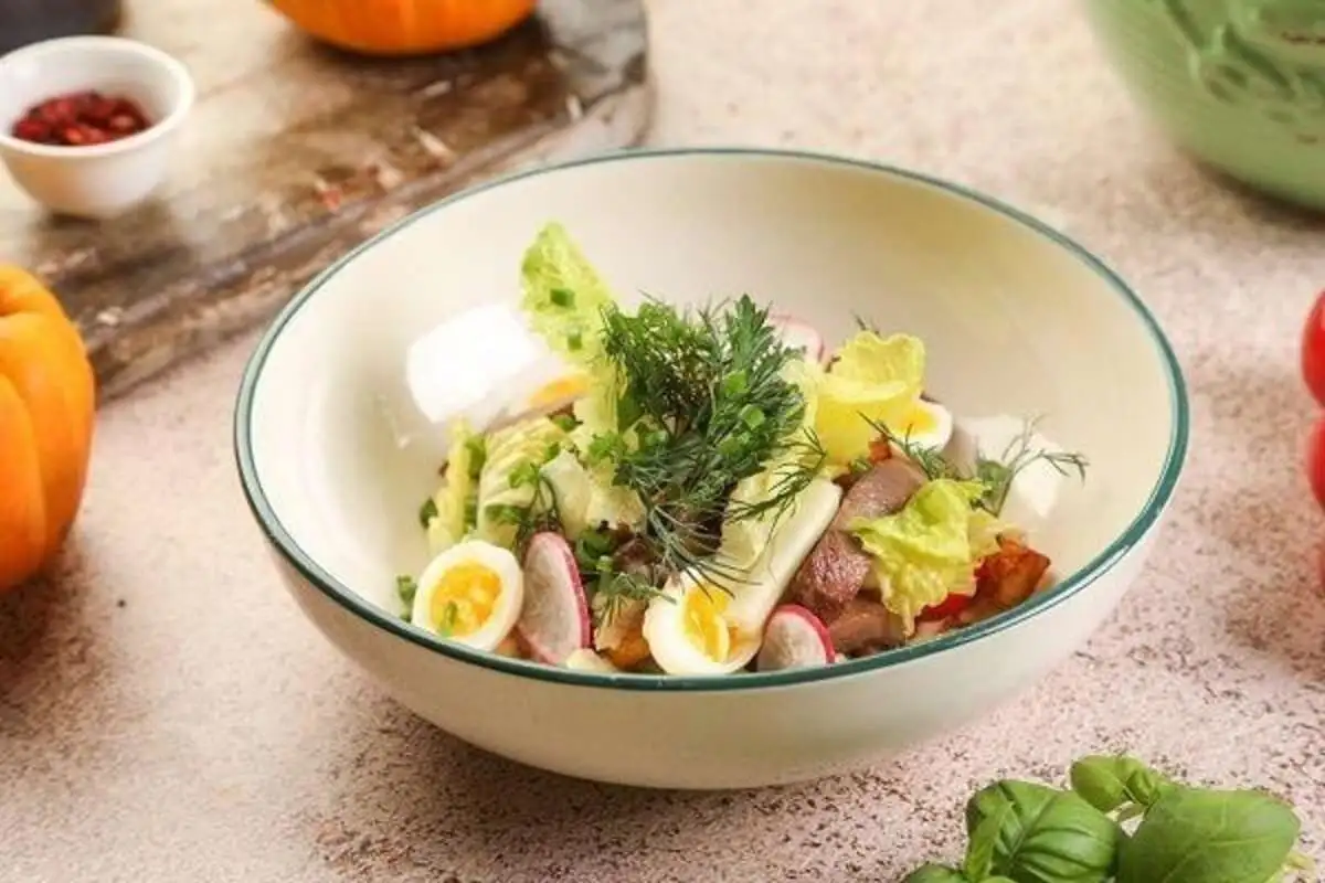 Салат с баклажаном и языком