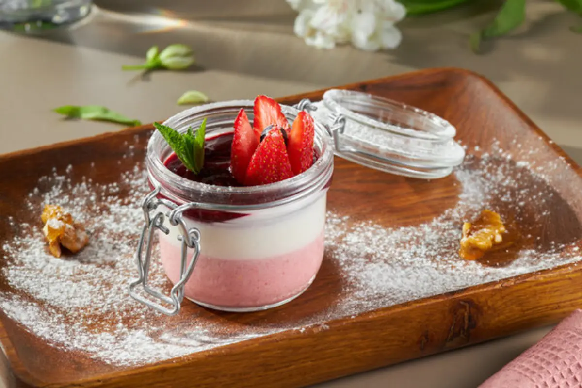 Бланманже клубнично-сливочное