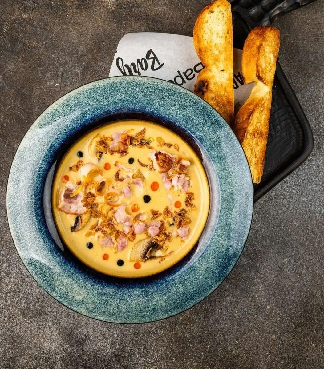 Картофельный крем-суп с беконом 