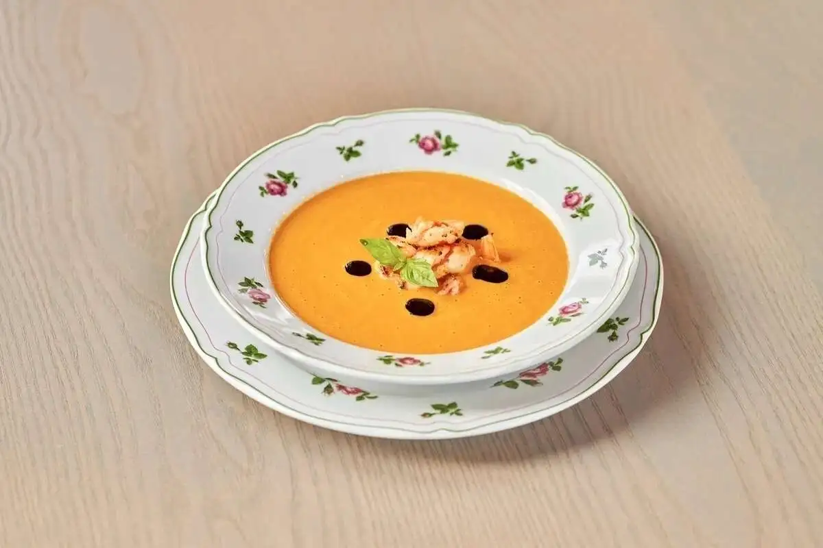 Тыквенный суп с креветками 