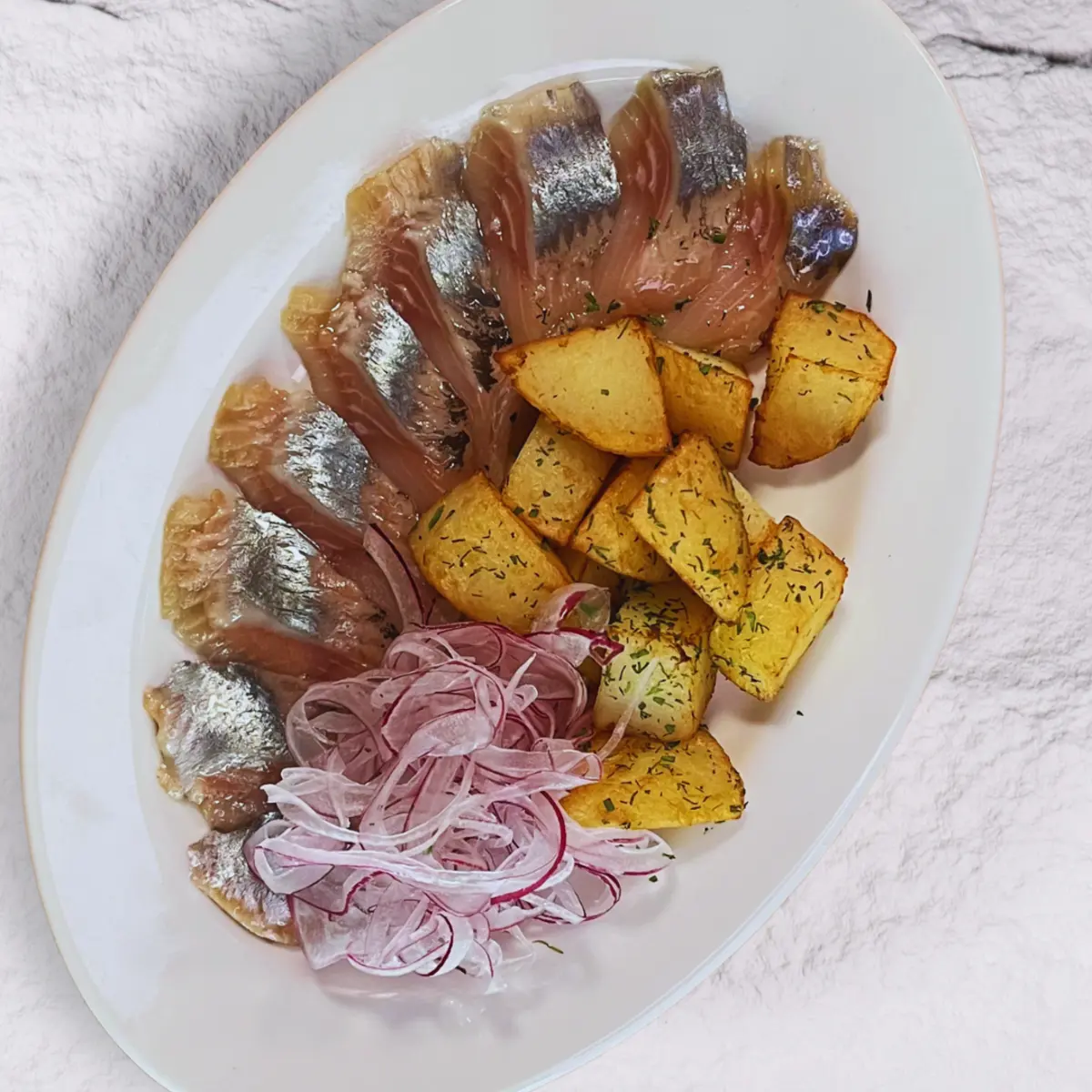 Филе Сельди с картофелем и луком 