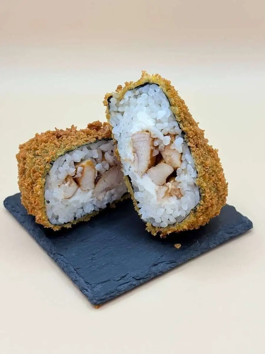 Жареные онигири с курицей терияки