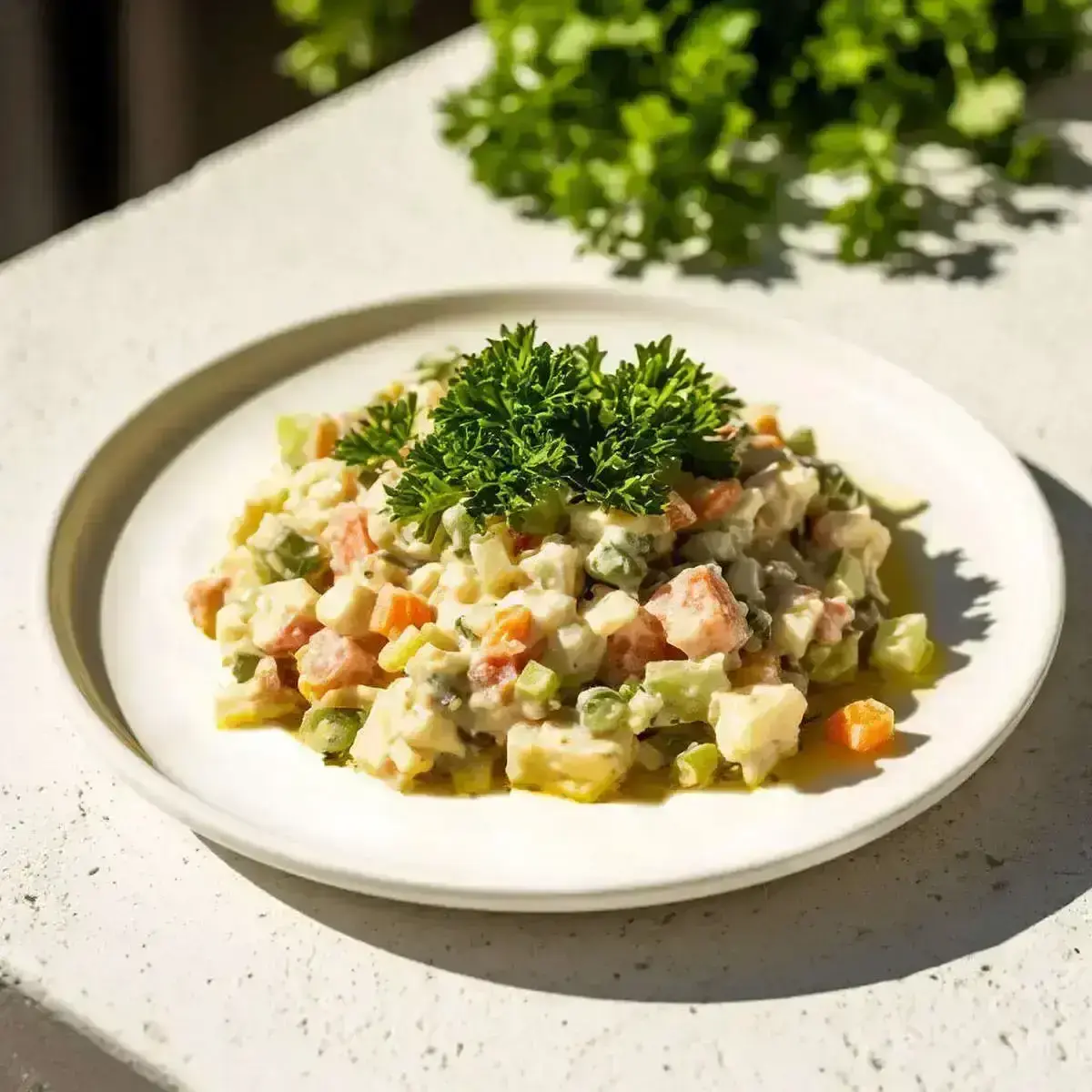 Салат "Оливье" с карбонатом горячего копчения