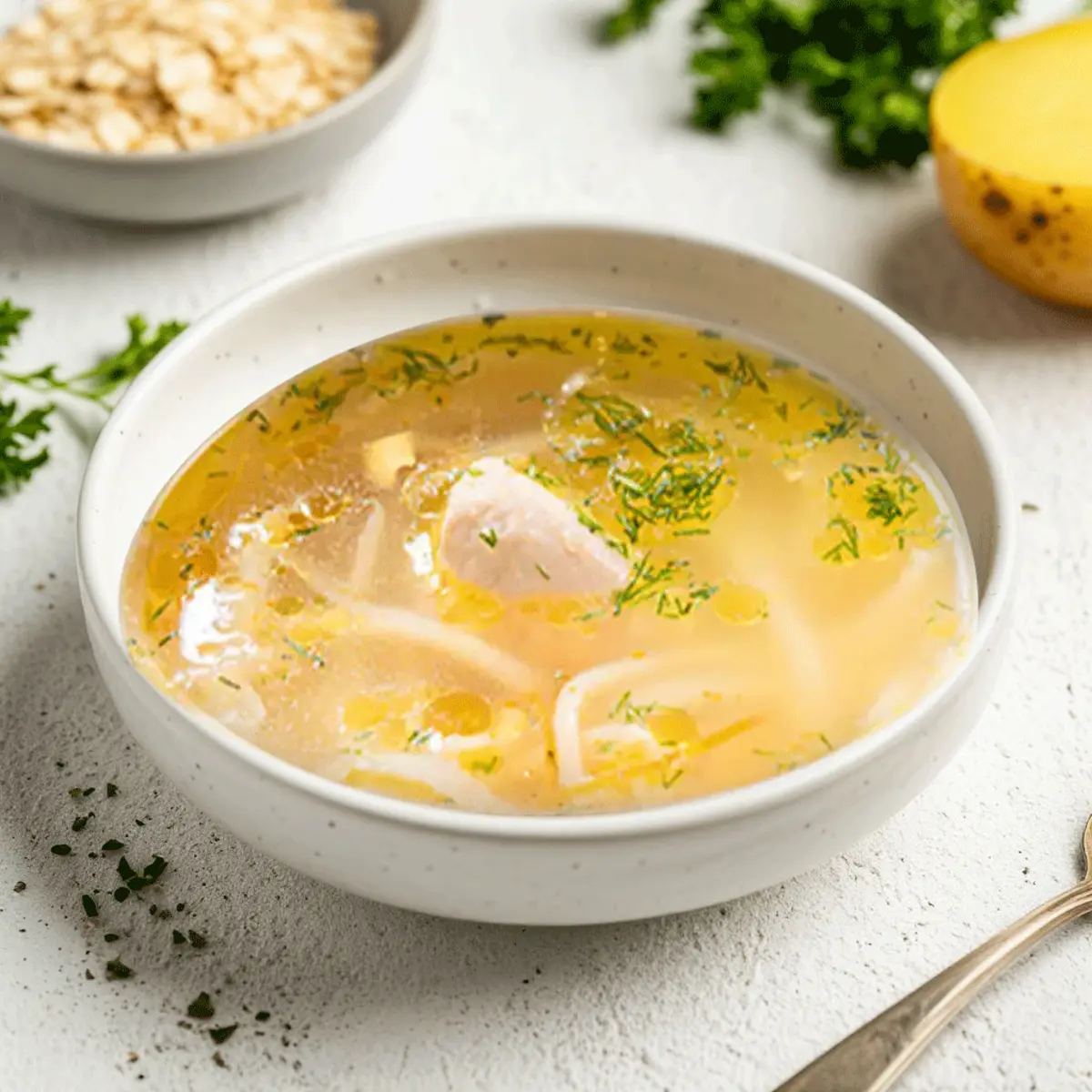 Суп-лапша с запеченным куриным окороком