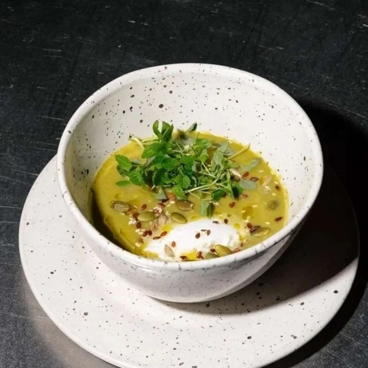 Зелёный карри суп с кокосовыми сливками