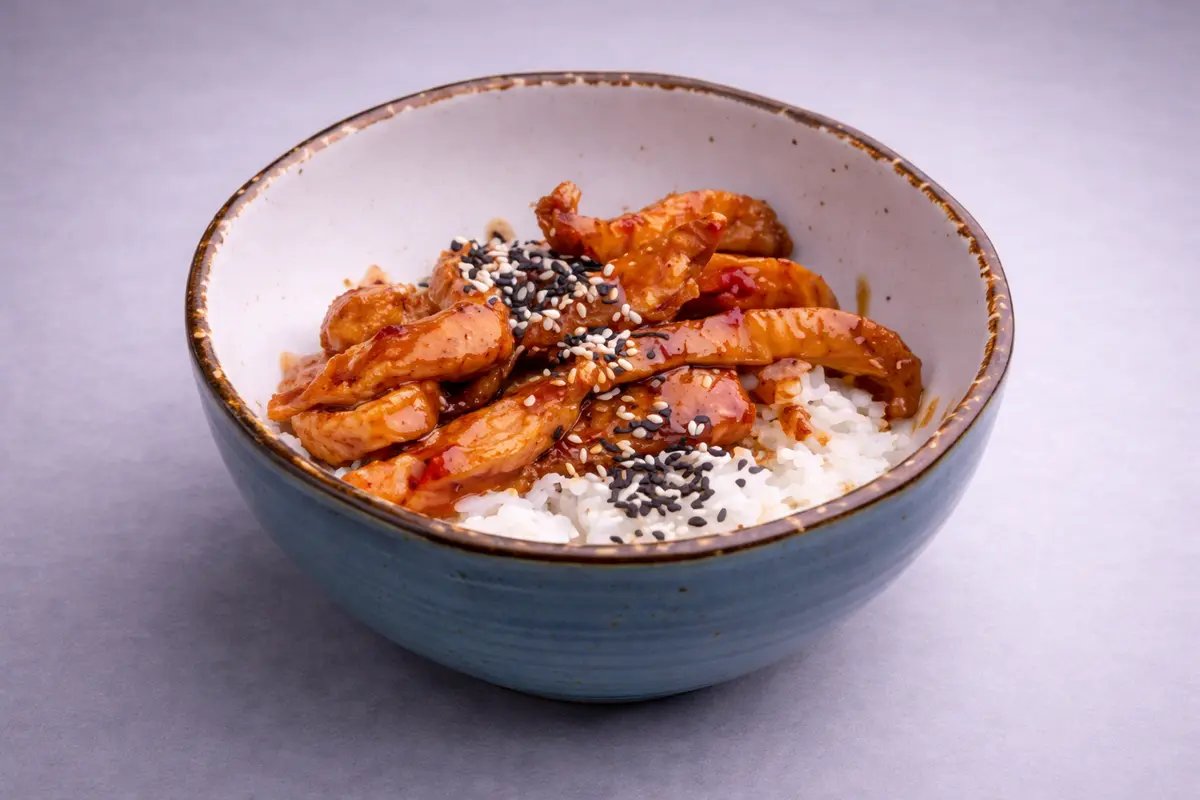 Куриная грудка в тайском кисло-сладком соусе