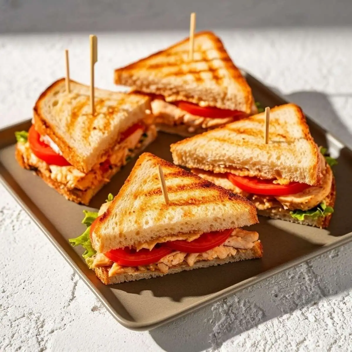 Мини-сэндвичи с куриной грудкой, томатами и соусом "Цезарь" 4 шт.