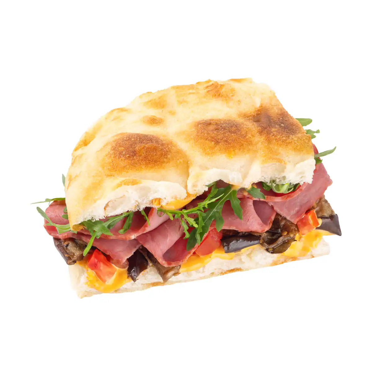 Сэндвич с пастрами из говядины и баклажанами