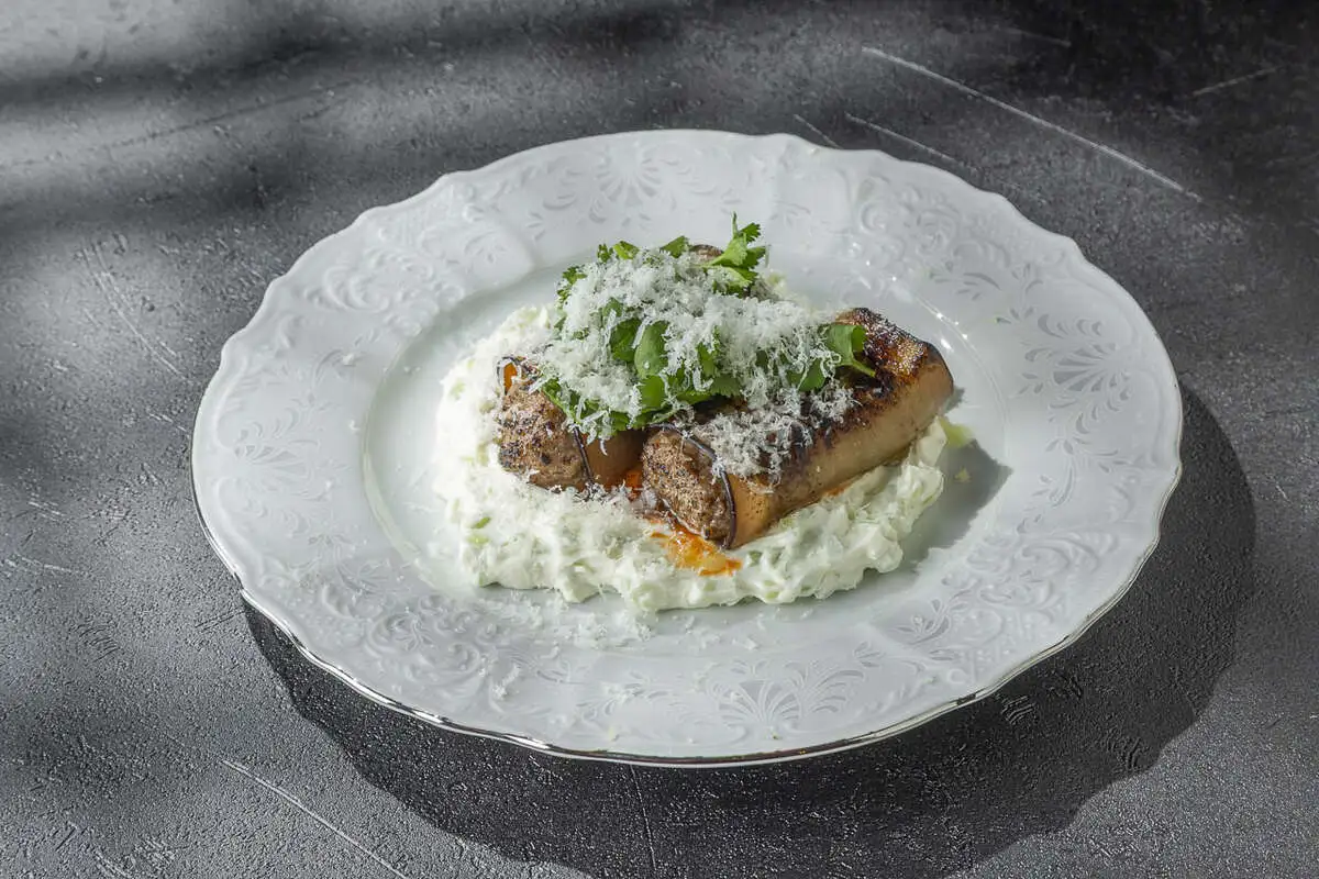 Каннелони с ягнёнком и баклажаном