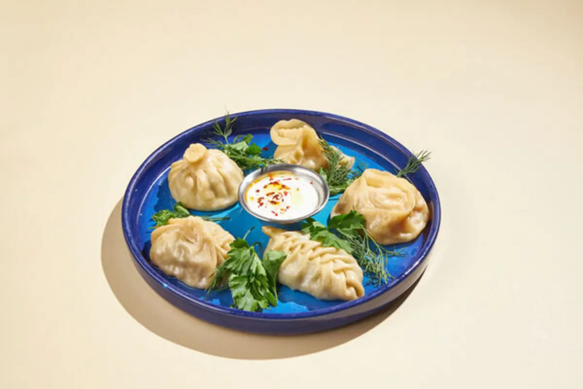 Манты с рыбой и морепродуктами 