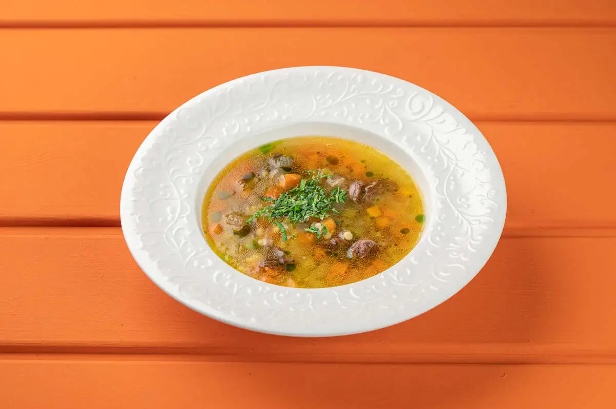 Овощной суп с говядиной и птитимом