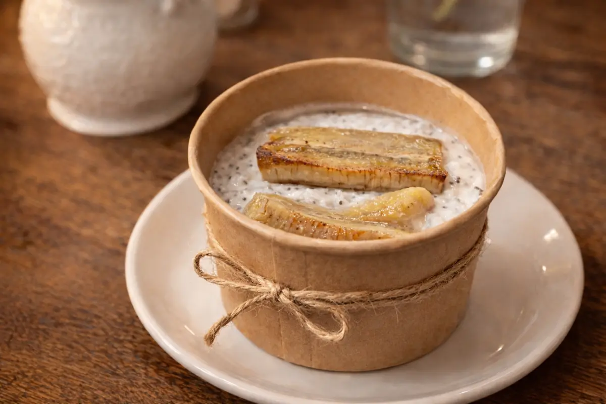 Каша рисовая на кокосовом молоке с запеч бананом веган 1 шт