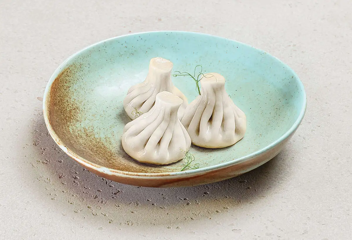 Хинкали с шампиньонами жареные