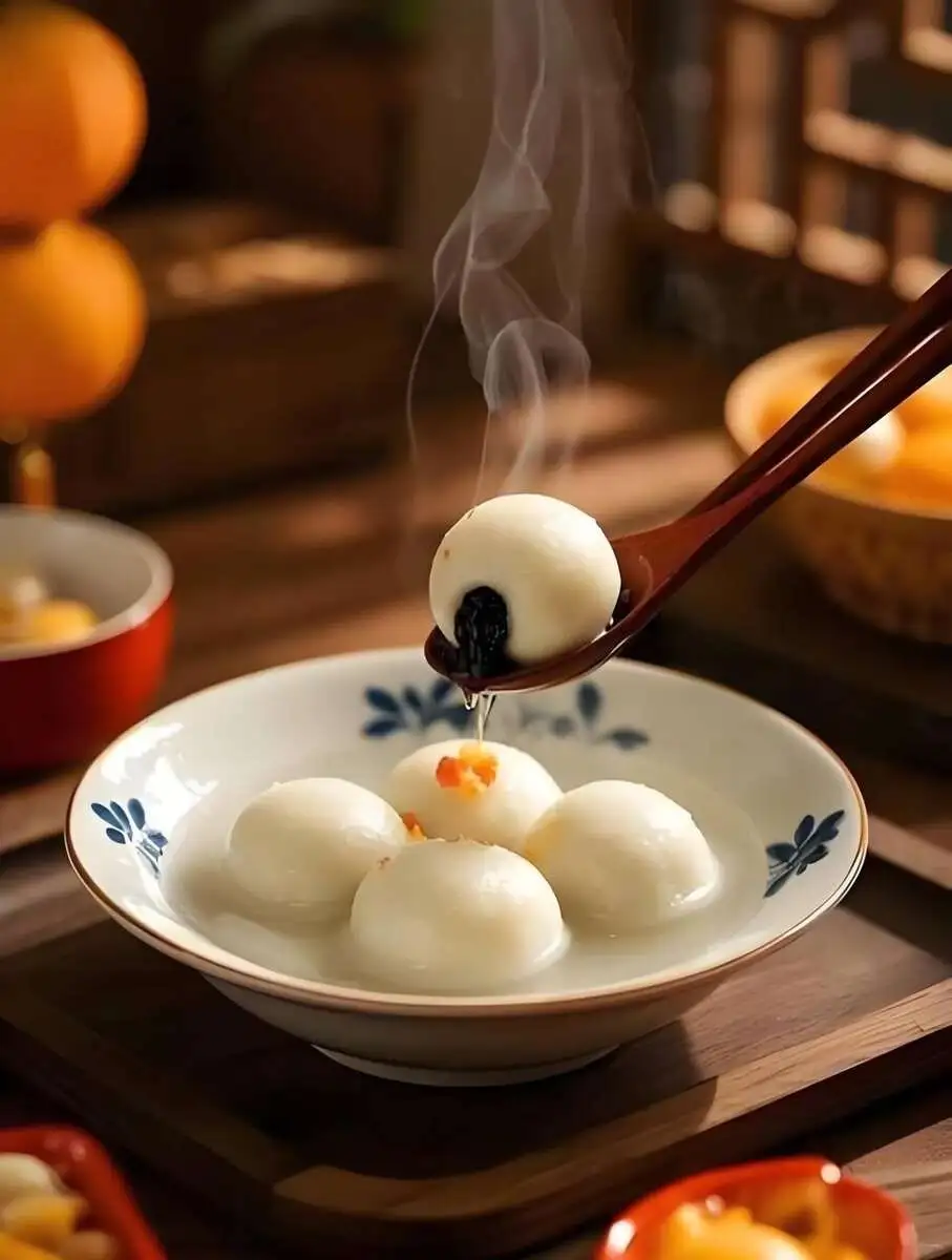 黑芝麻汤圆Шарики из клейкого риса с черным кунжутом