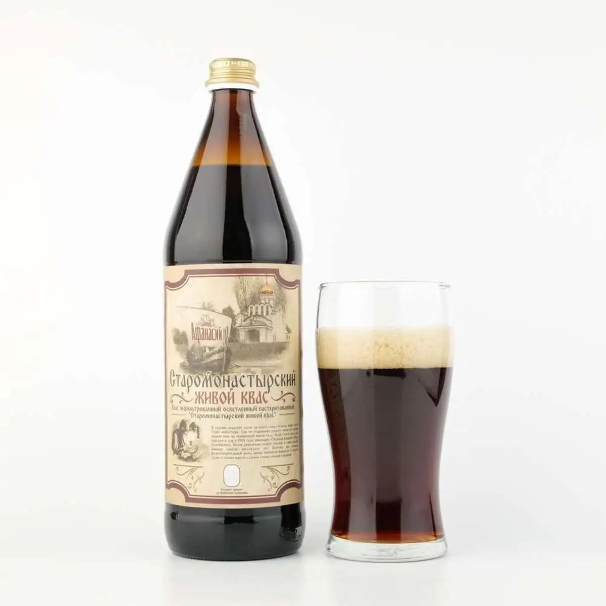 Квас Старомонастырский Живой 0,5л. ст/б(м)