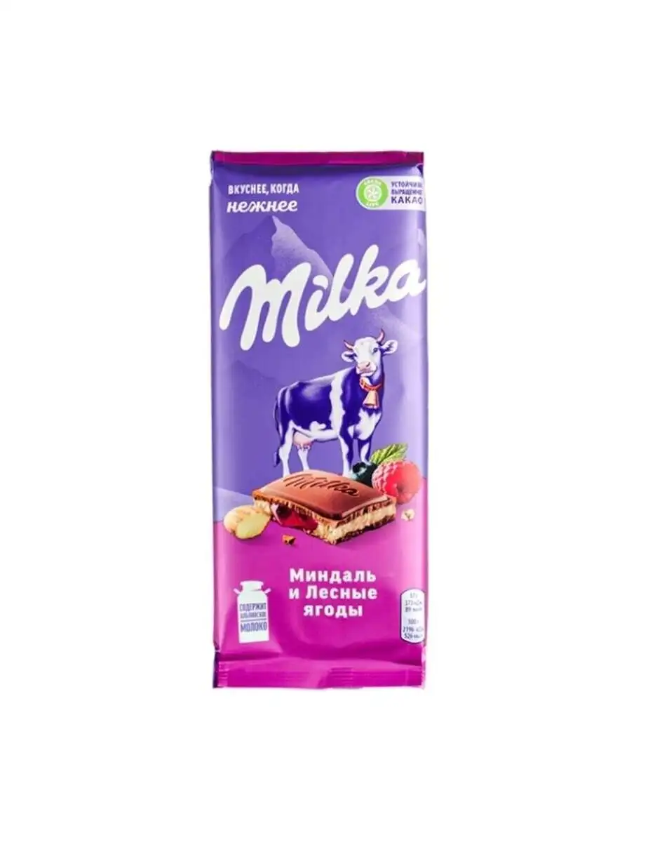Шоколад Милка Миндаль+Лесные Ягоды 80гр
