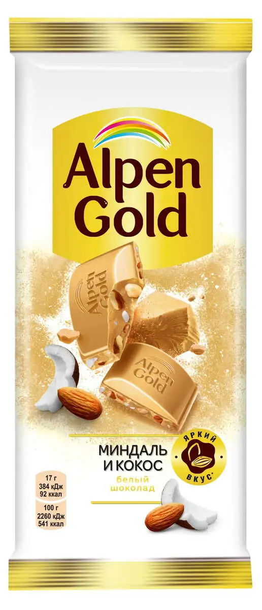 Шоколад Альпен Гольд Миндаль-Кокос 80г(м)