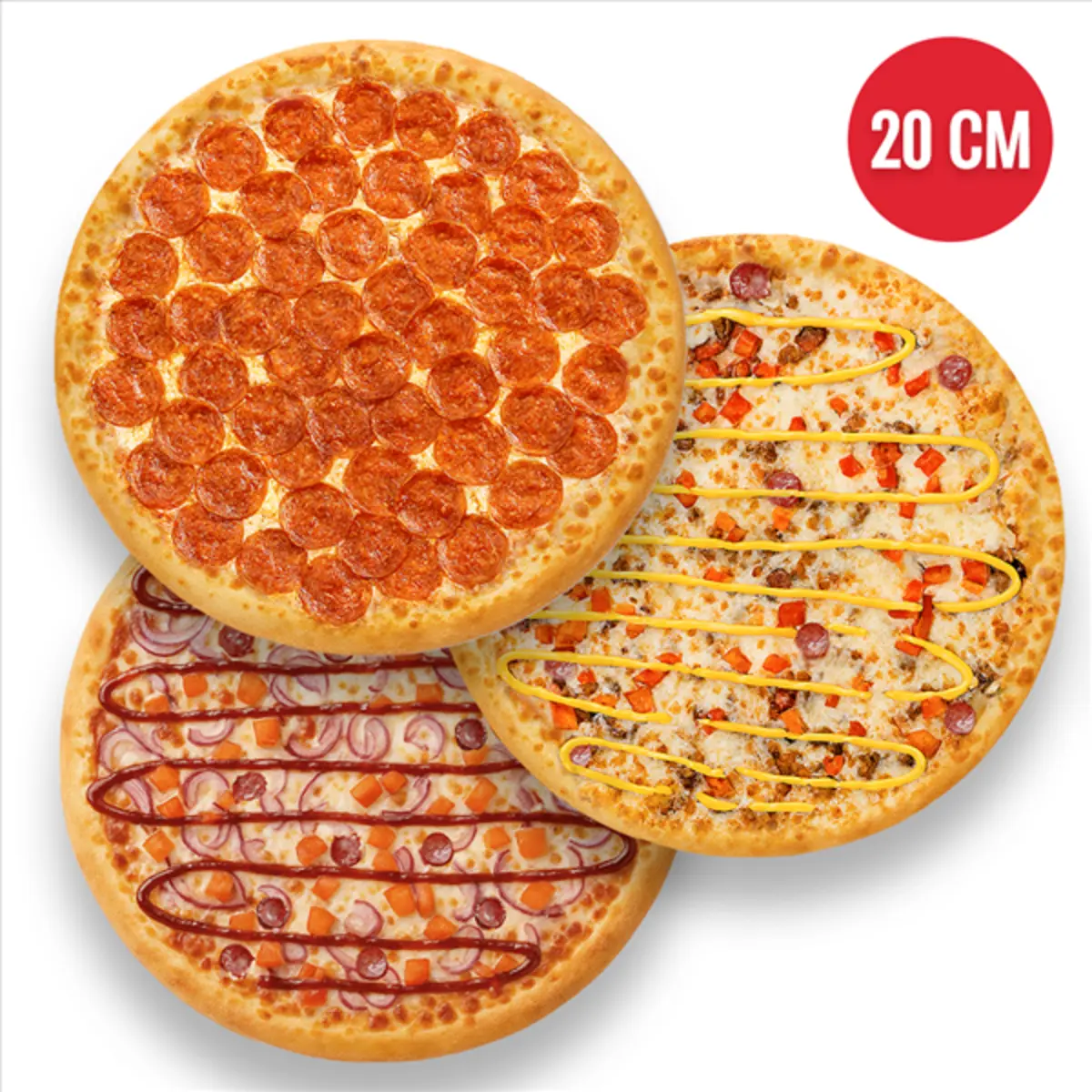 Папины фавориты: «Двойная пеперони», «Бодрая BBQ», «Фирменная» 20 см