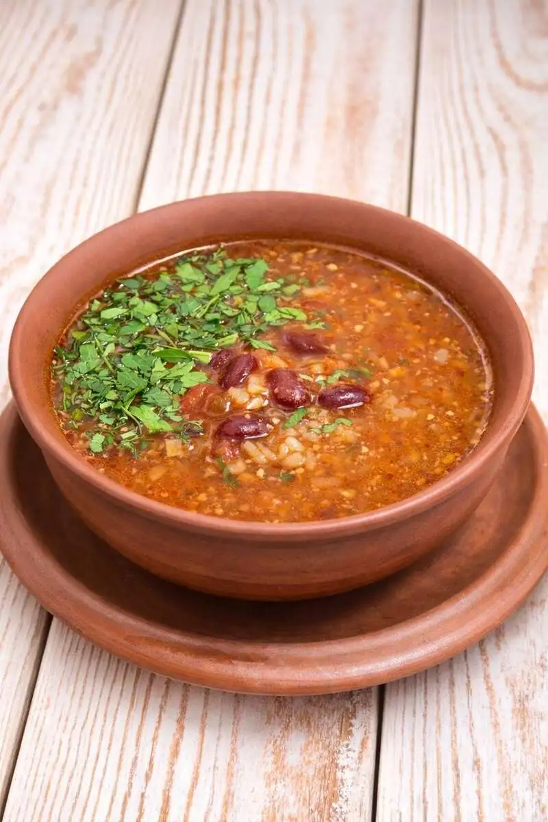 Харчо постный с красной фасолью