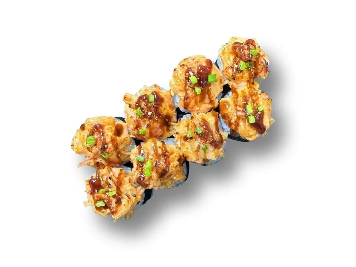 Зап. ролл с лососем и крабом