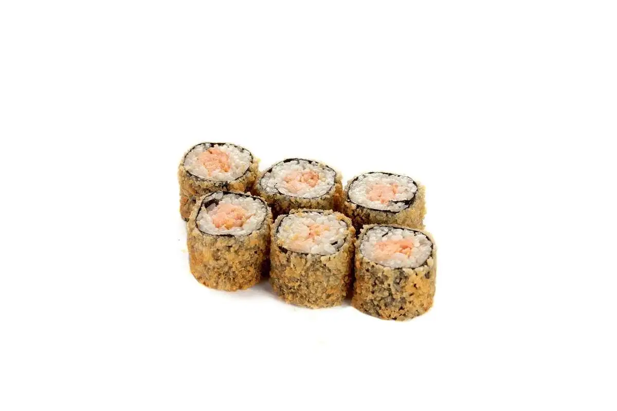 Горячий мини-ролл копченный лосось