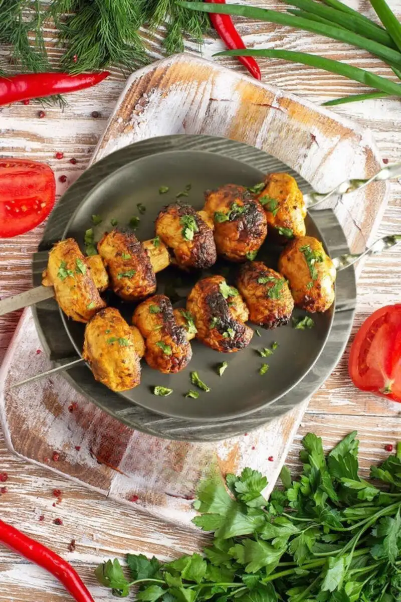 Грибы на мангале