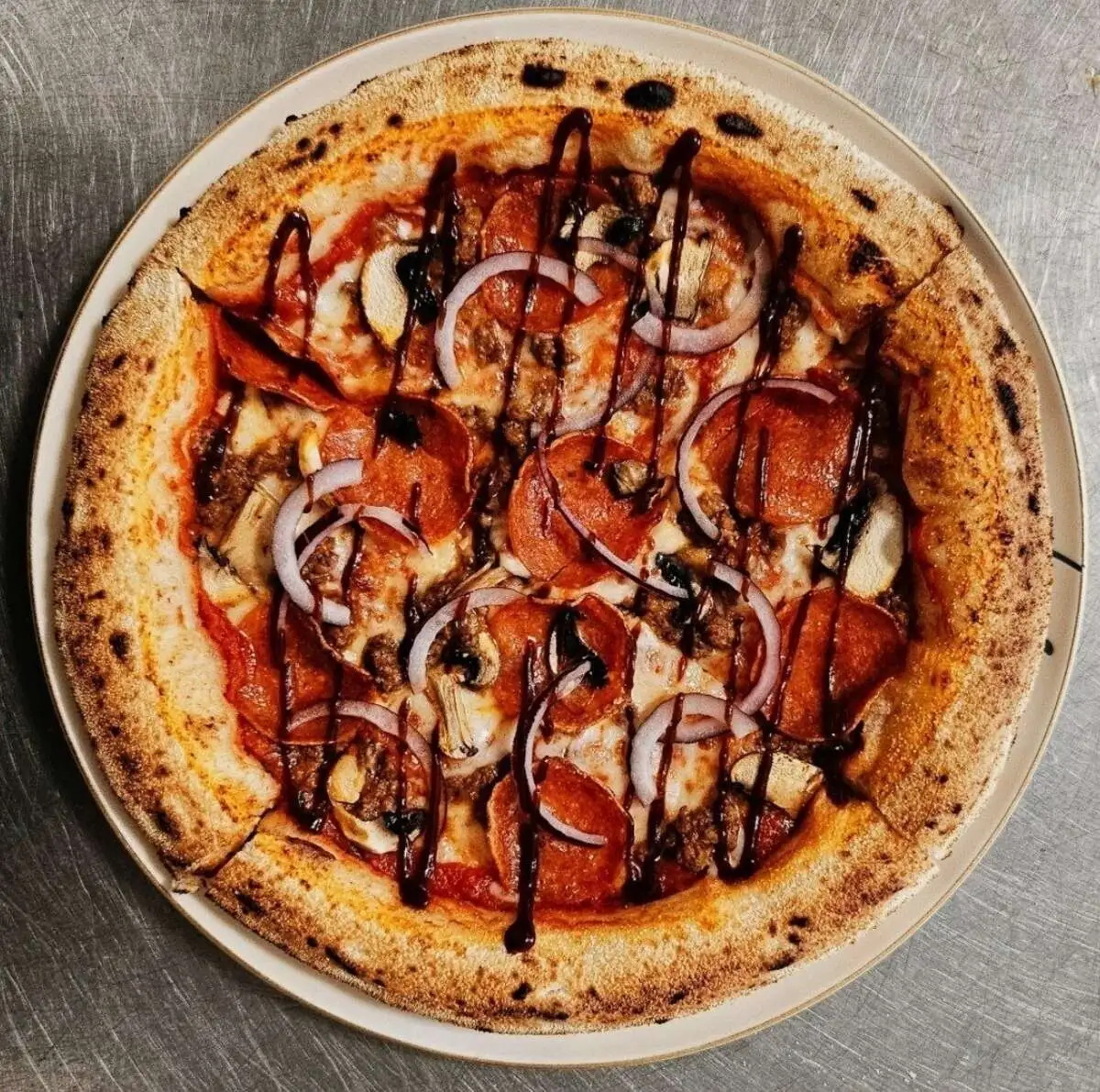 Пицца с говядиной и пепперони 24см