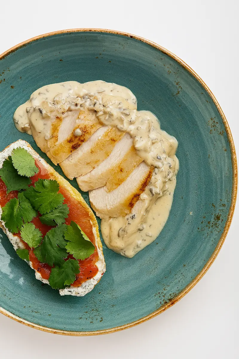 Индейка с хрустящим баклажаном