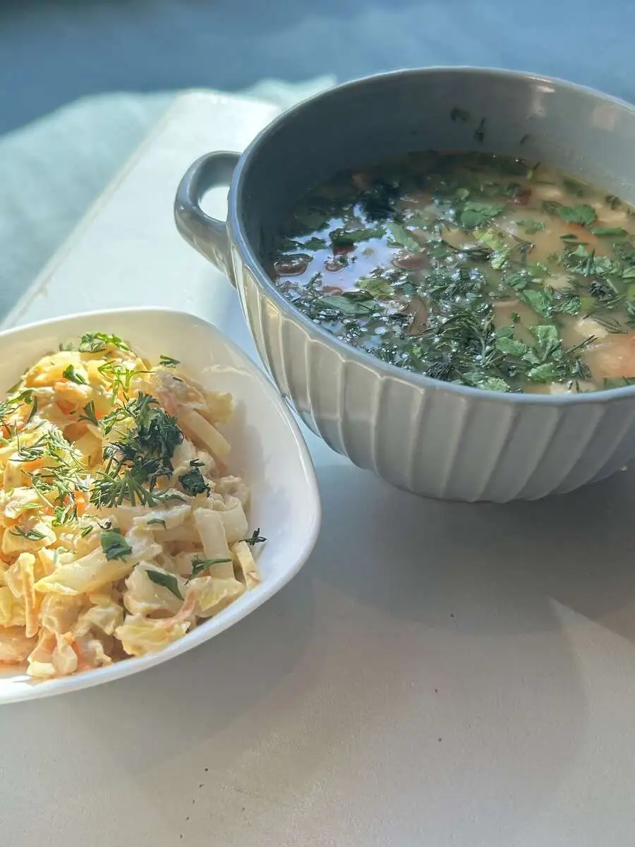 Бизнес ланч из двух блюд(салат+суп) с 12:00 до 16:00