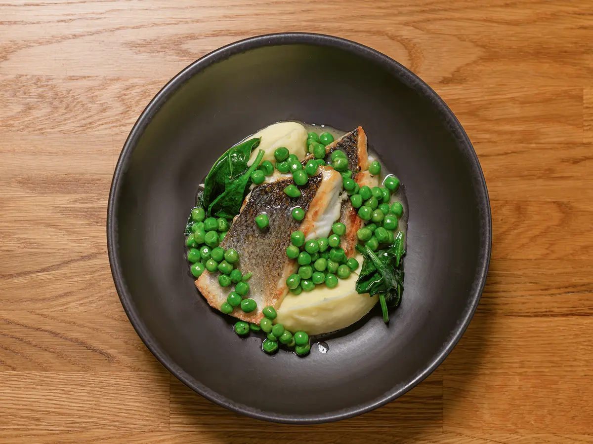 Сибас с картофельным пюре