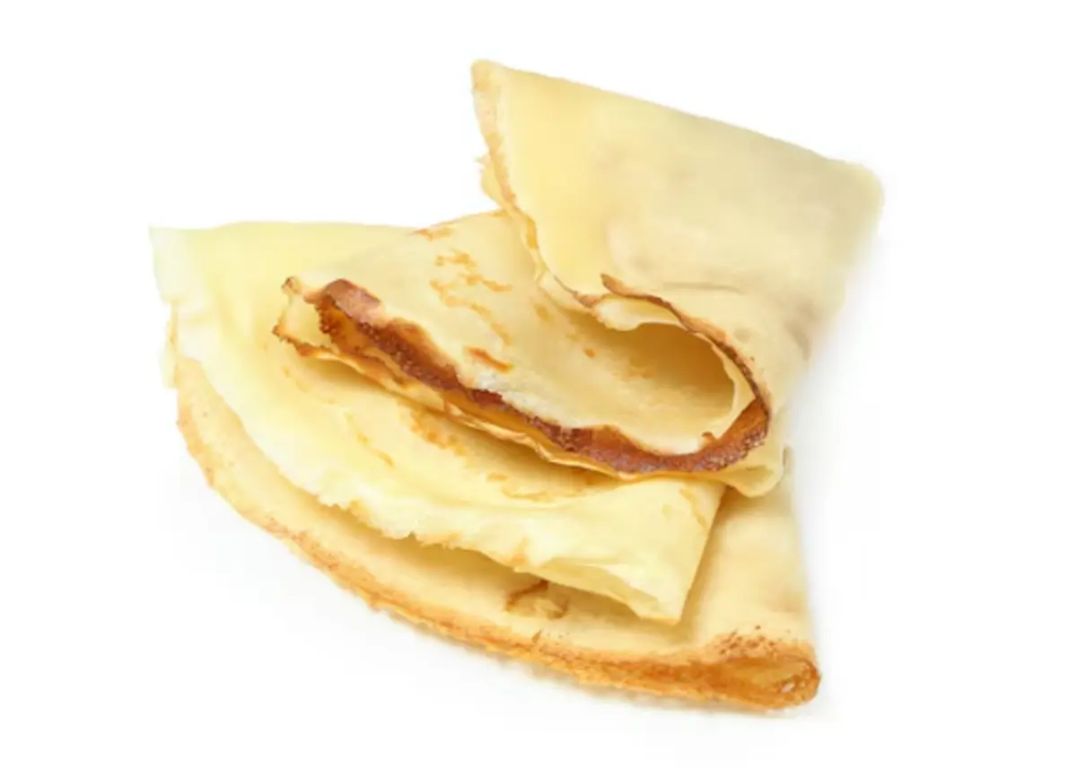 Блины с грибами и сливками.