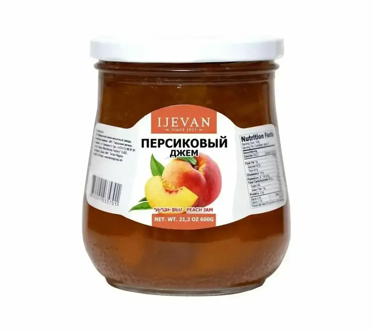 Джем персиковый ИДЖЕВАН 600г(м)