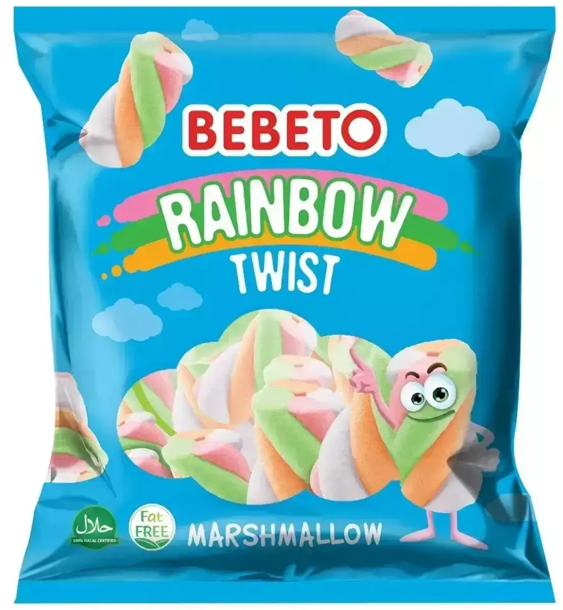 Суфле-маршмеллоу Bebeto Rainbow Twist вкус ванили 60гр.(м)