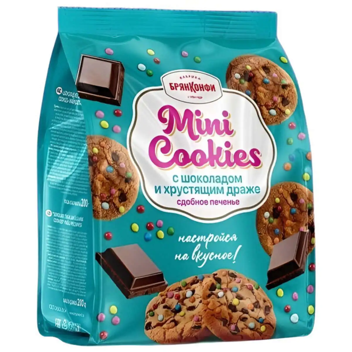 Печенье Мини Кукис Хрустящее Драже/Шоколад 200г(м)