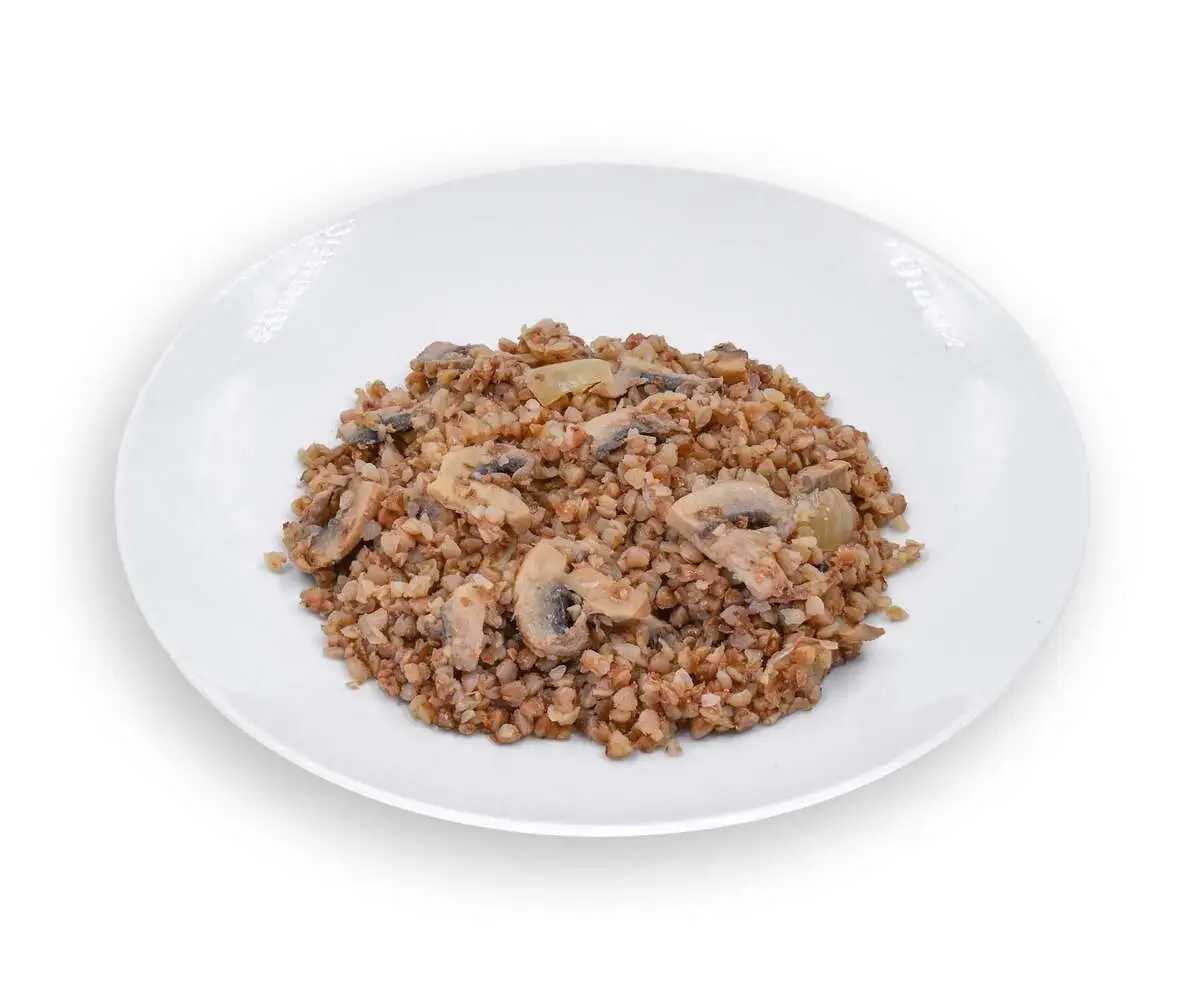 Гречка с грибами и луком жаренным