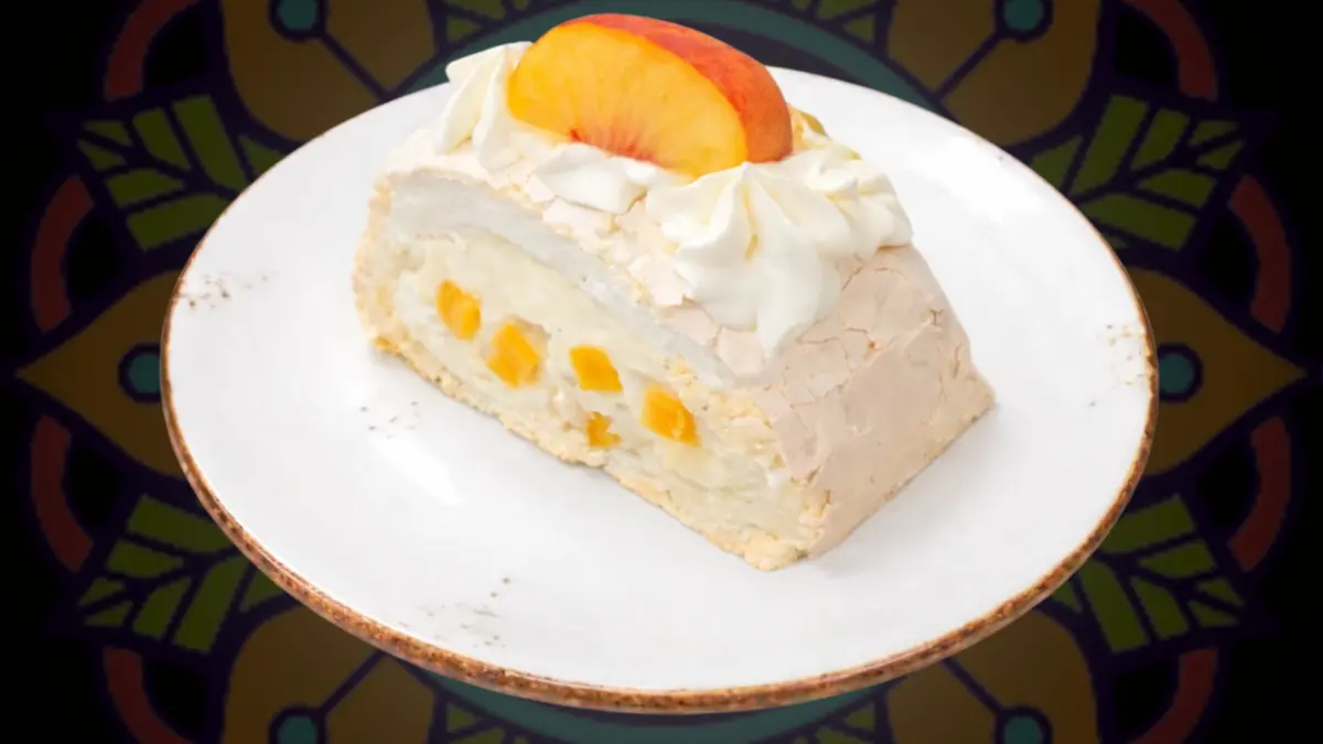 Меренга с персиком