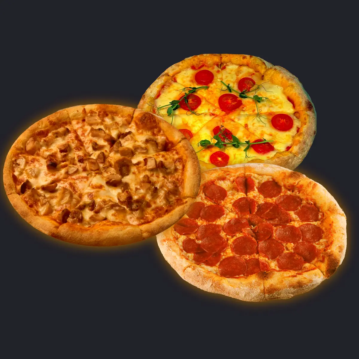 Три пиццы 25 см