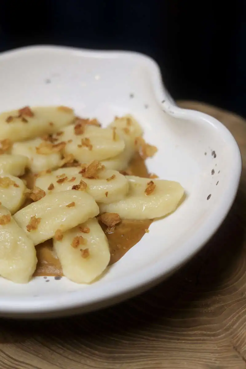 Галушки с грибным кремом