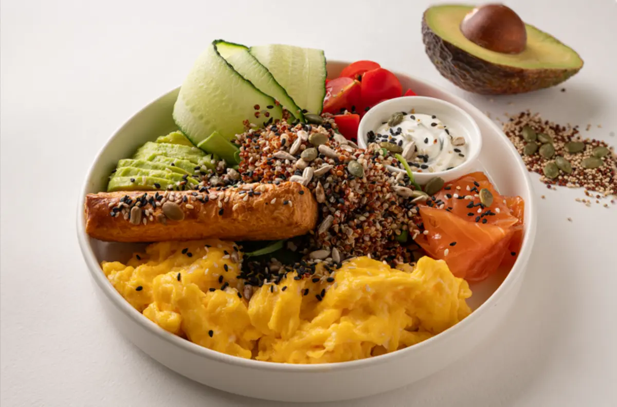 ЗОЖ завтрак с лососем