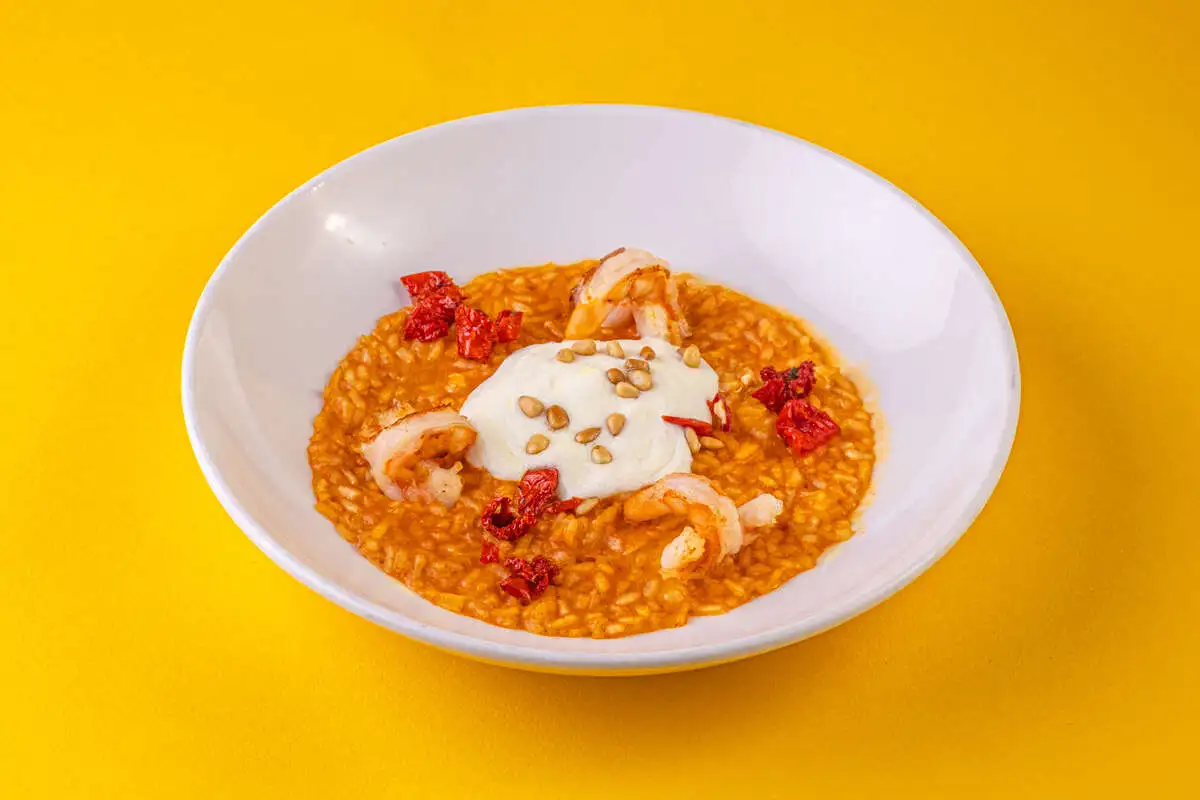 Ризотто с креветками и биском