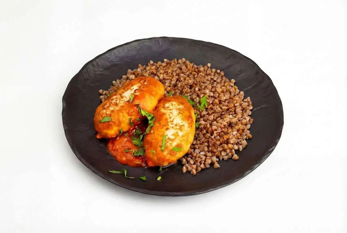 Бабушкины котлеты в томатном соусе С ГРЕЧНЕВОЙ КАШЕЙ