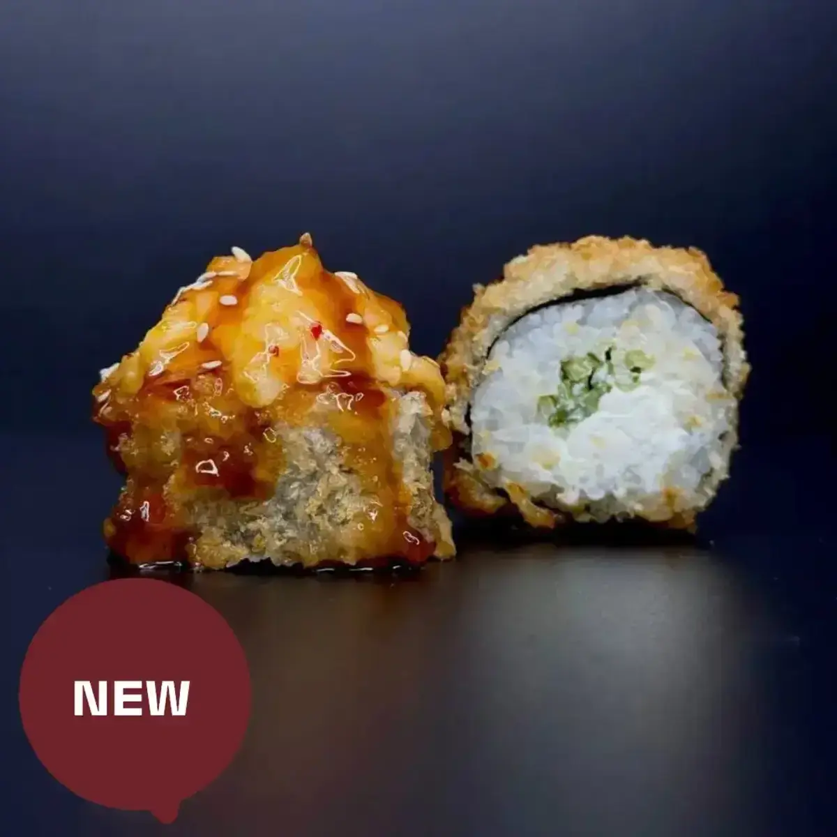 Запеченный темпура ролл с лососем