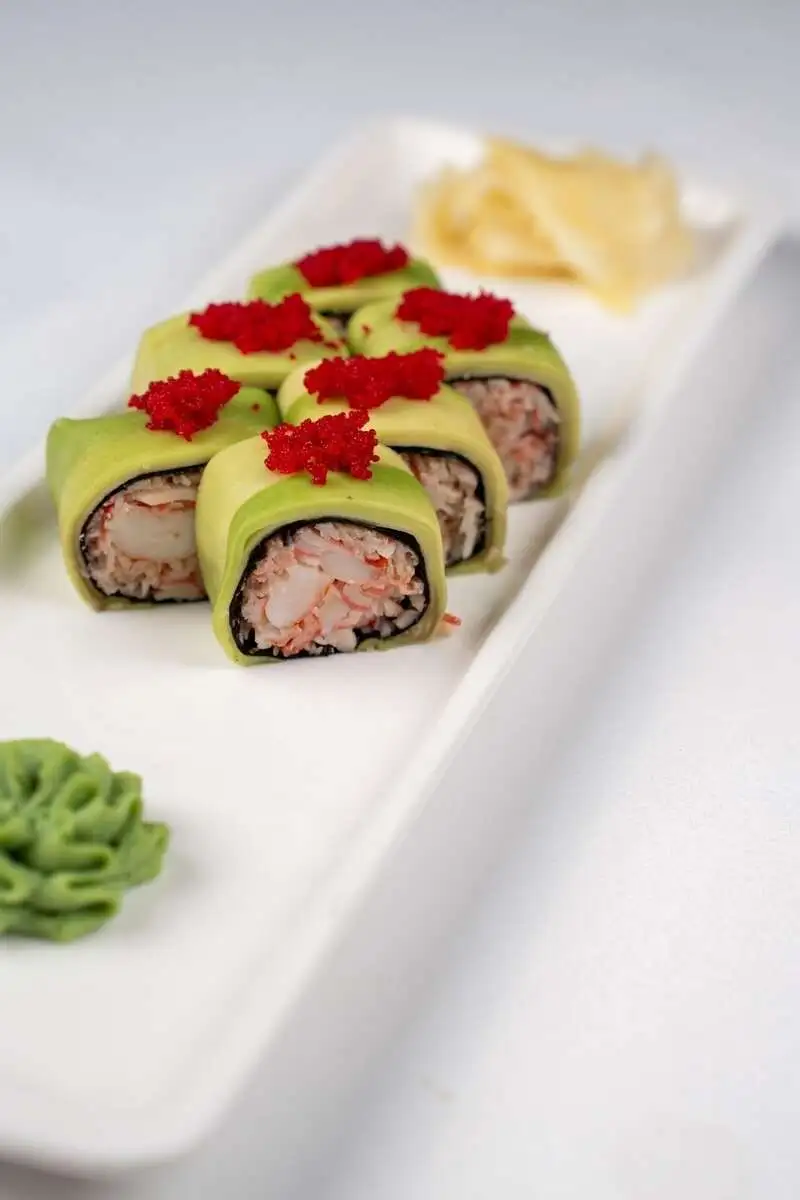 Ролл без риса с креветкой крабом