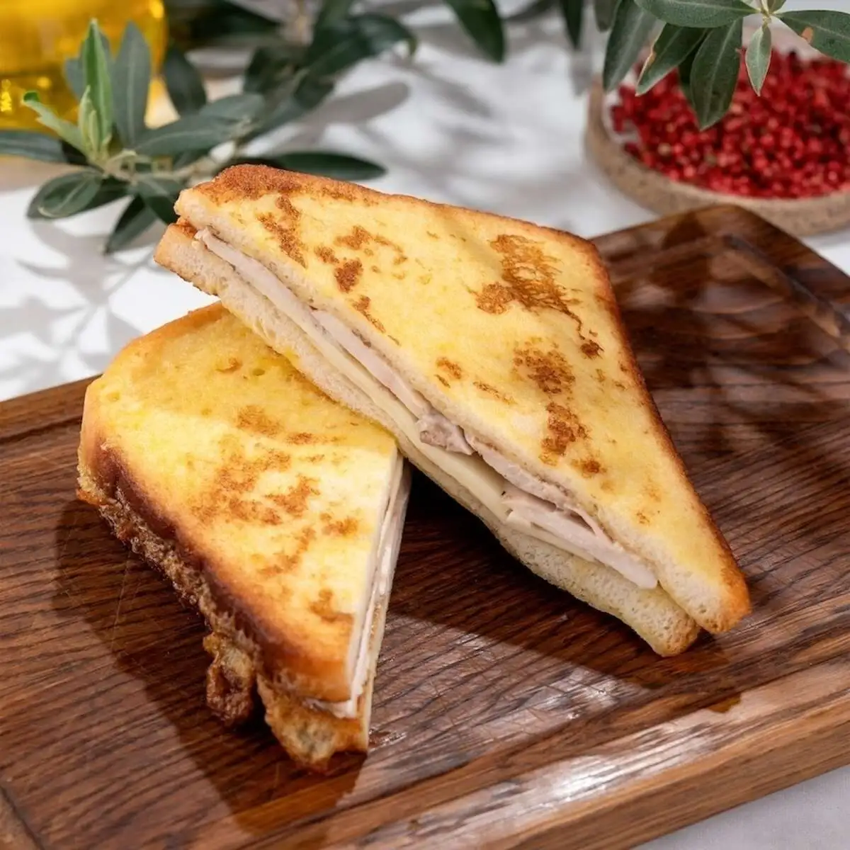 Французский тост с курицей и сыром