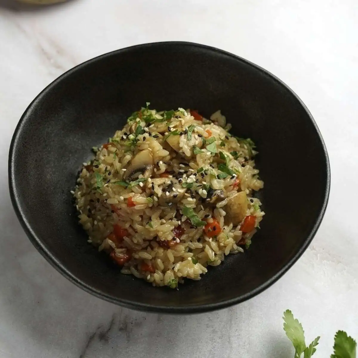 Рис жареный с грибами