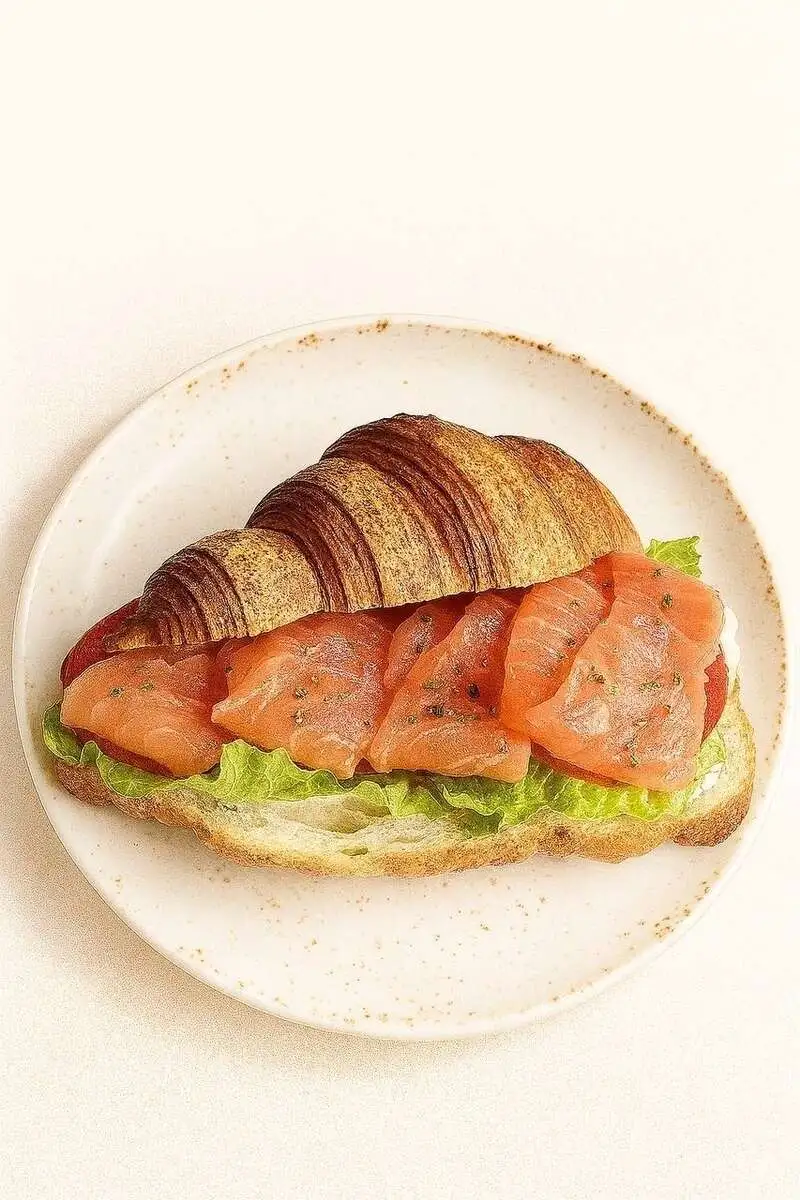 Круассан с лососем