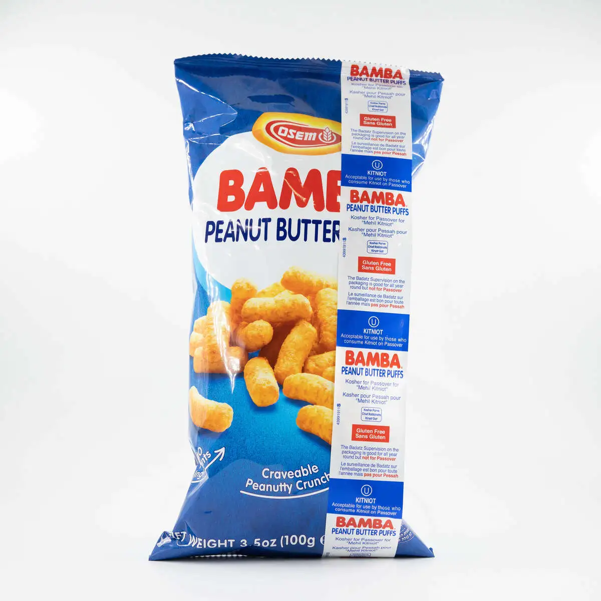 Кукурузно-арахисовые палочки "Bamba" 100 гр "Osem" Песах