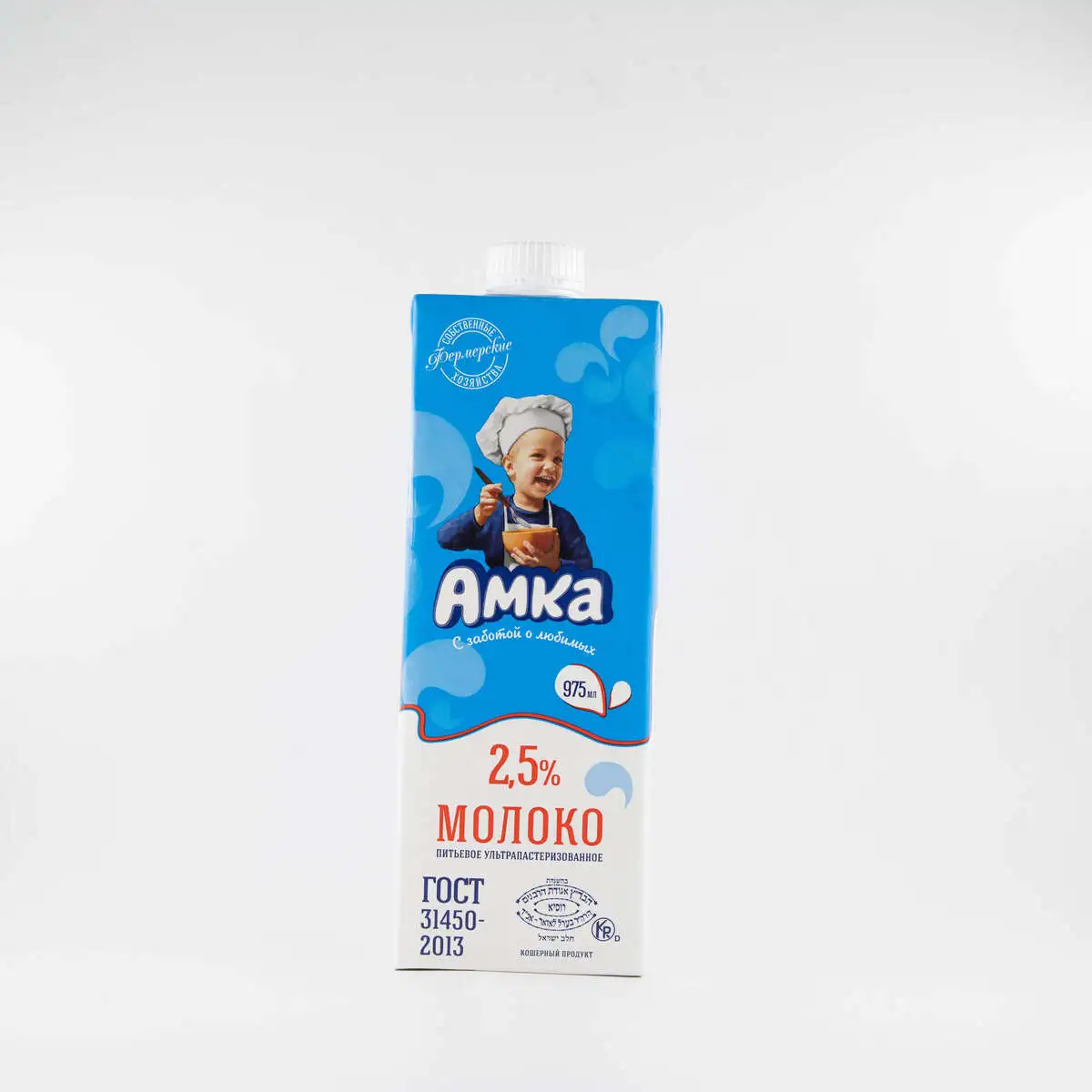 АМКА молоко питьевое ультрапастеризованное м.ж.д. 2,5% кошерный продукт